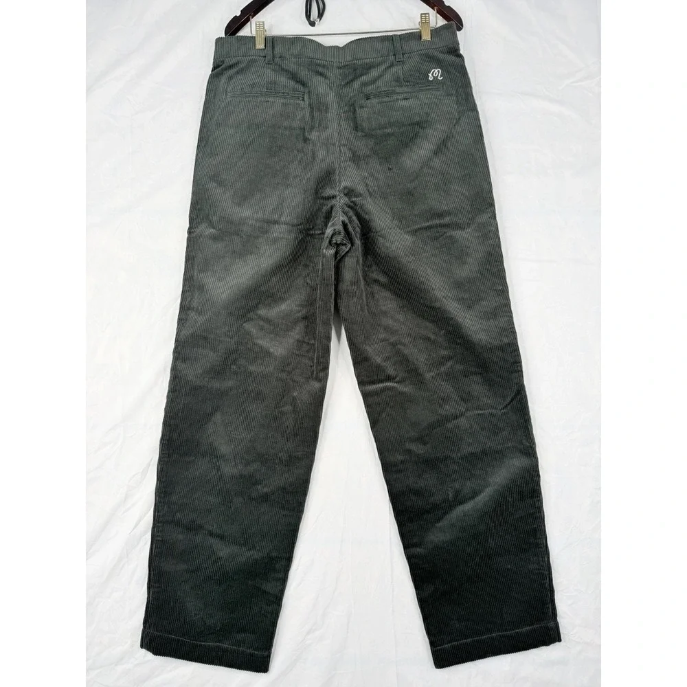 Malbon Corduroy Mens Pants Extremely Rare DarkGreen SZ-34 Casual Golf Korea Made